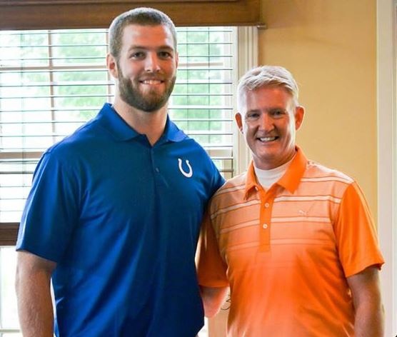 Colts player player Jack Doyle (left) with Damar CEO Dr. Jim Dalton (right). Photo credit: Damar's facebook page
